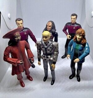 Vintage 1993 Star Trek Playmates Action Figure Lot Borg Klingon TNG DS9